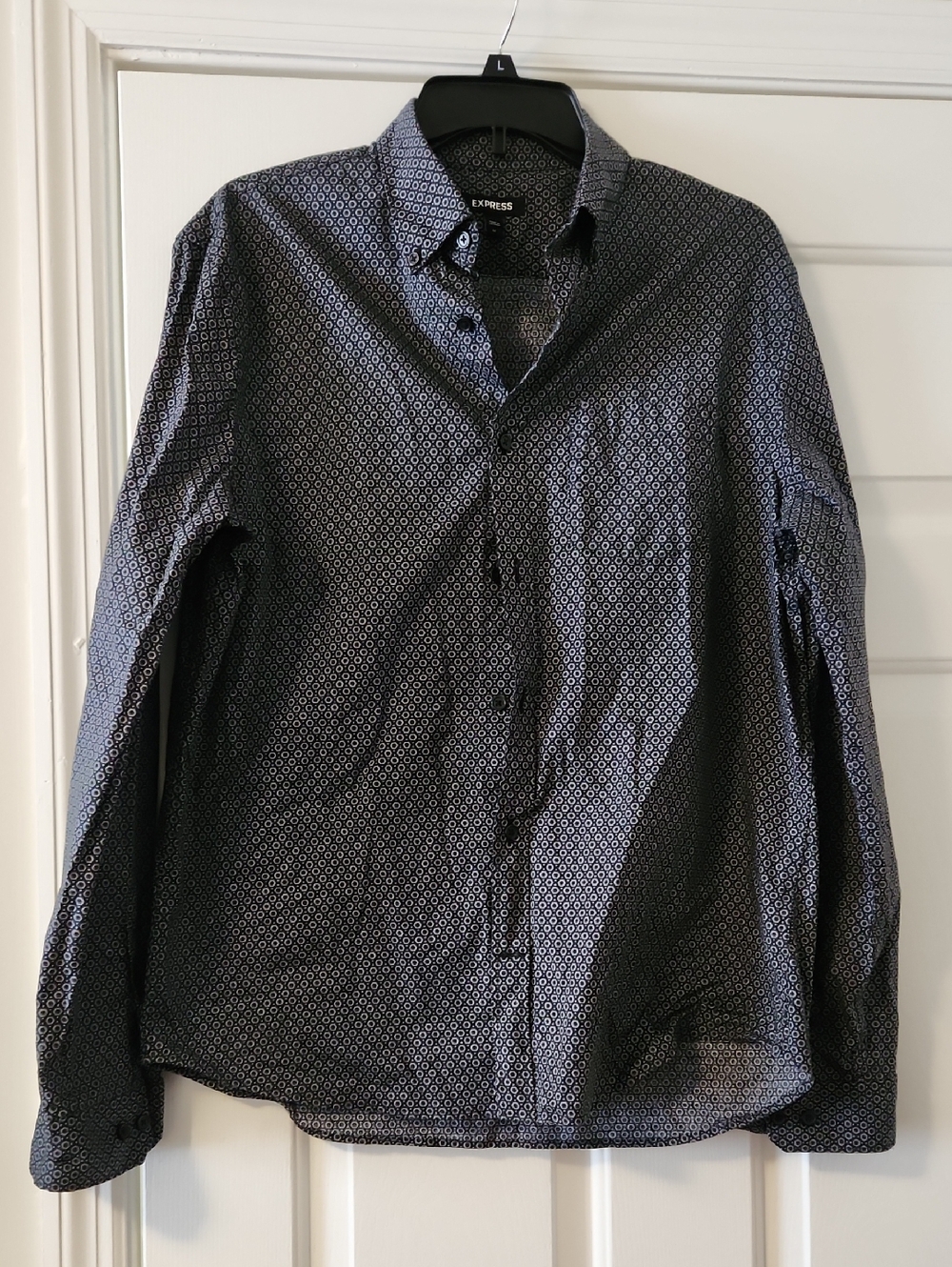 Express Men's Patterned Long-Sleeve Shirt